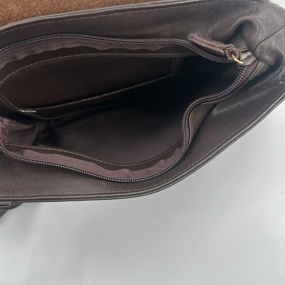 Coach Lexington Flap Leather Saddle Bag Dark‎ Brown - Picture 6 of 9